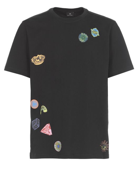 T-shirt con stampa stickers