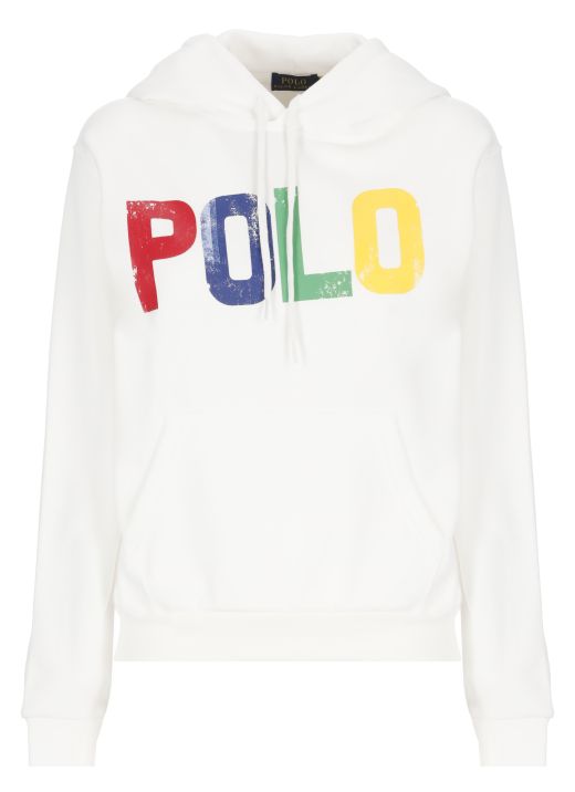Hoodie with multicolor logo