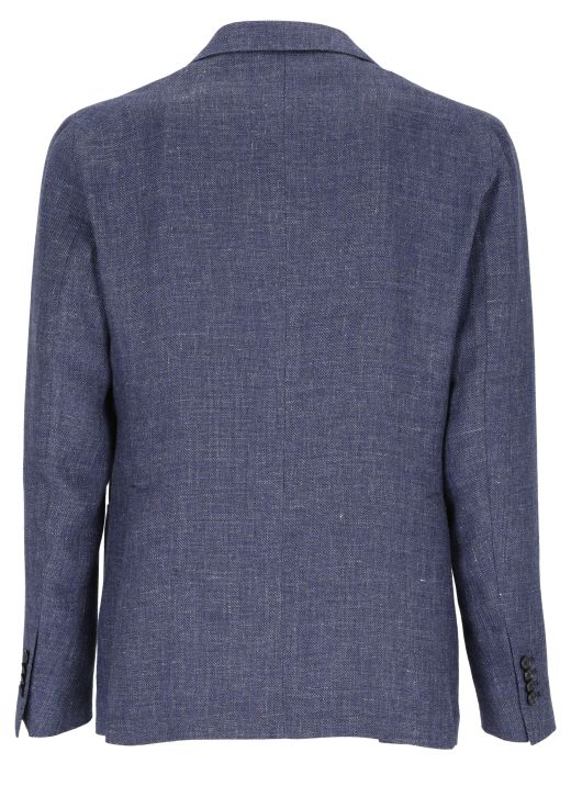 Linen and wool one-breasted blazer