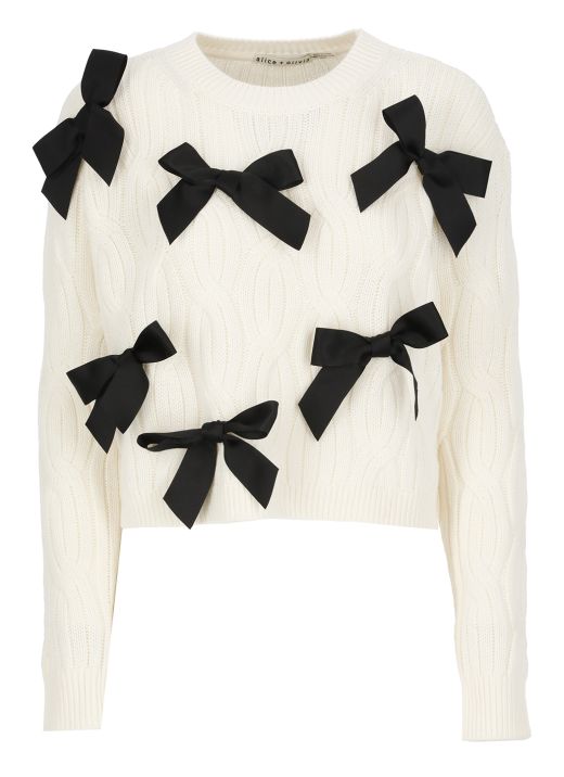 Beau Cableknit Bow sweater