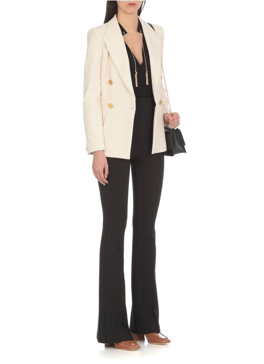 Crepe stretch double-breasted jacket