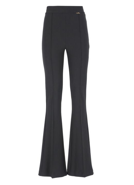 Crepe stretch flared pants