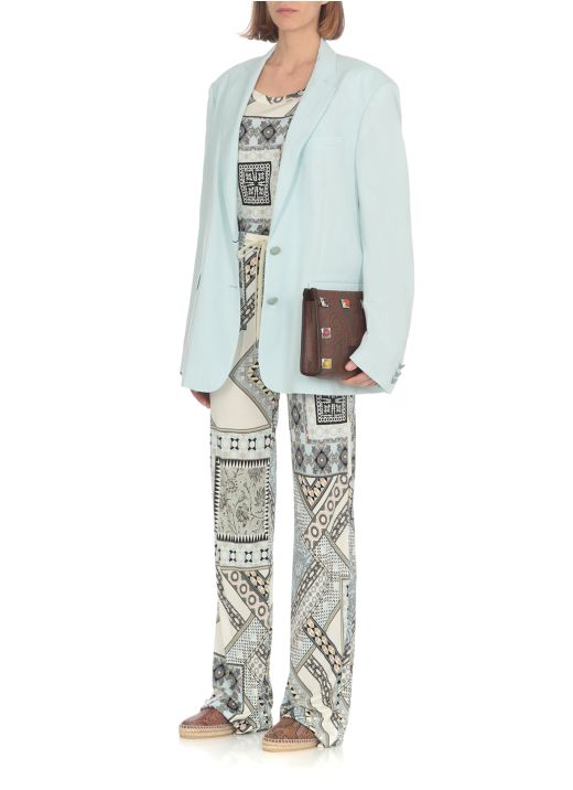 Trousers with geometric print