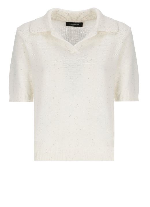 Cotton and linen polo shirt