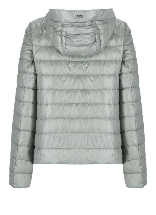 Quilted down jacket with hood