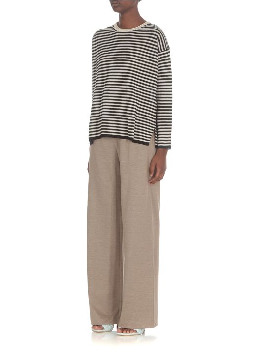 Cotton and linen jersey trousers