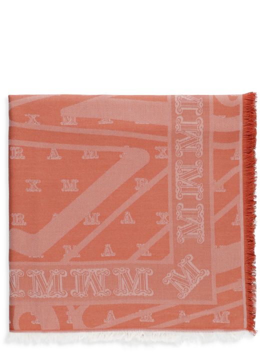 Silk blend scarf with monogram