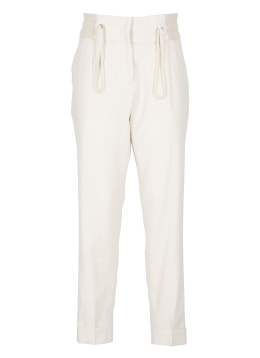 Linen and cotton blend trousers