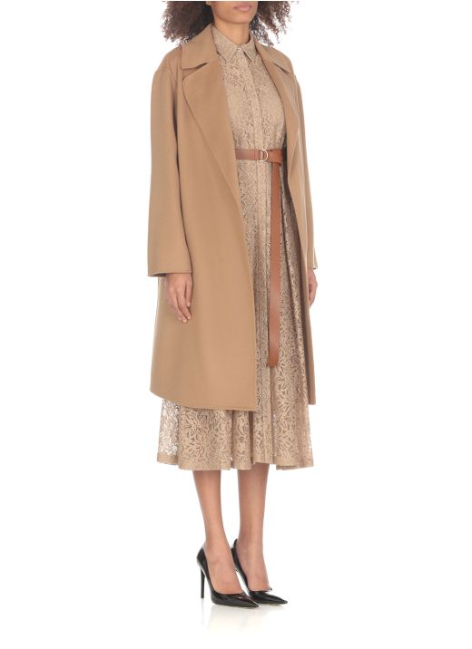 Virgin wool, silk and cashmere coat