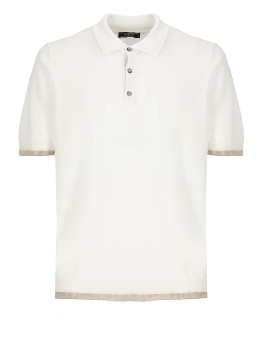Linen and cotton polo shirt